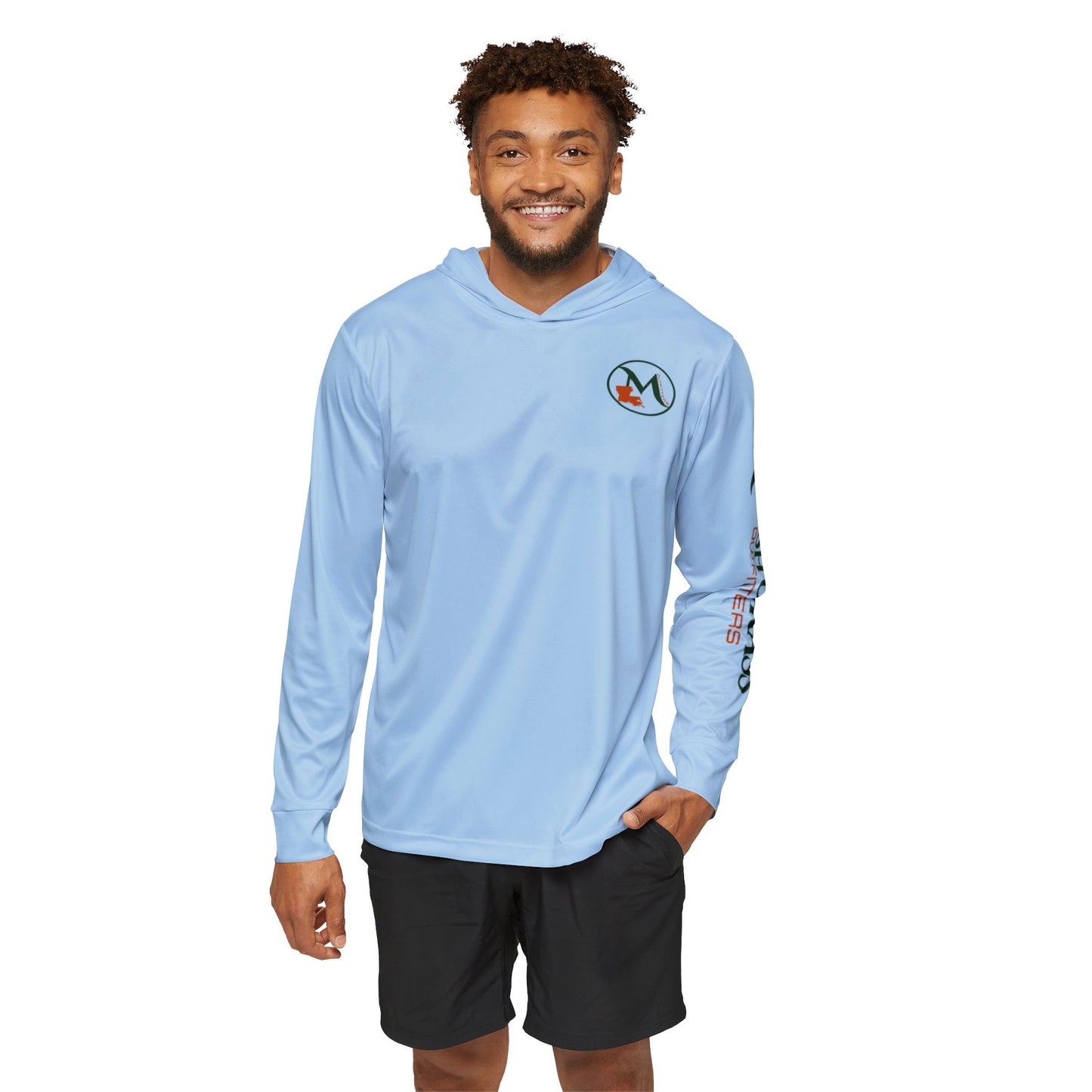Hooded Long Sleeve Performance Shirt – Ice Blue - Marsh Grass Outfitters Collection