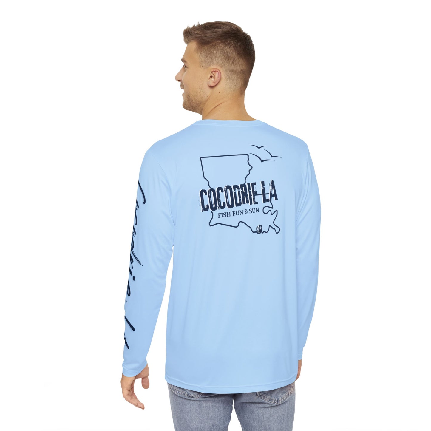 Long Sleeve Fishing Shirt - Ice Blue - Navy Cocodrie LA Collection