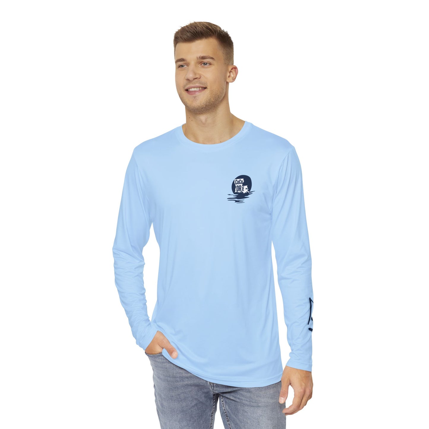 Long Sleeve Fishing Shirt - Ice Blue - Navy Cocodrie LA Collection