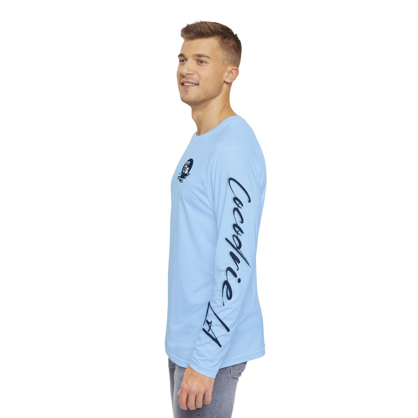 Long Sleeve Fishing Shirt - Ice Blue - Navy Cocodrie LA Collection