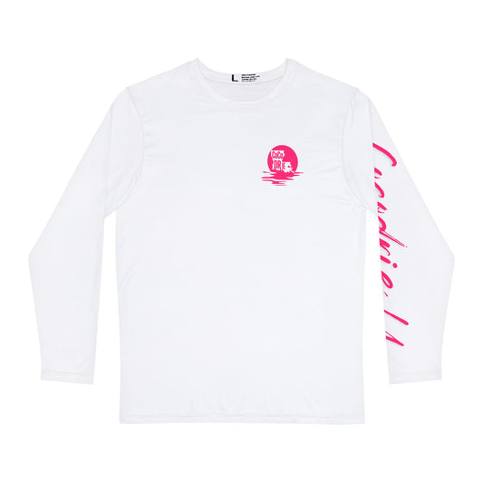 Long Sleeve Fishing Shirt - White - Pink Cocodrie LA Collection