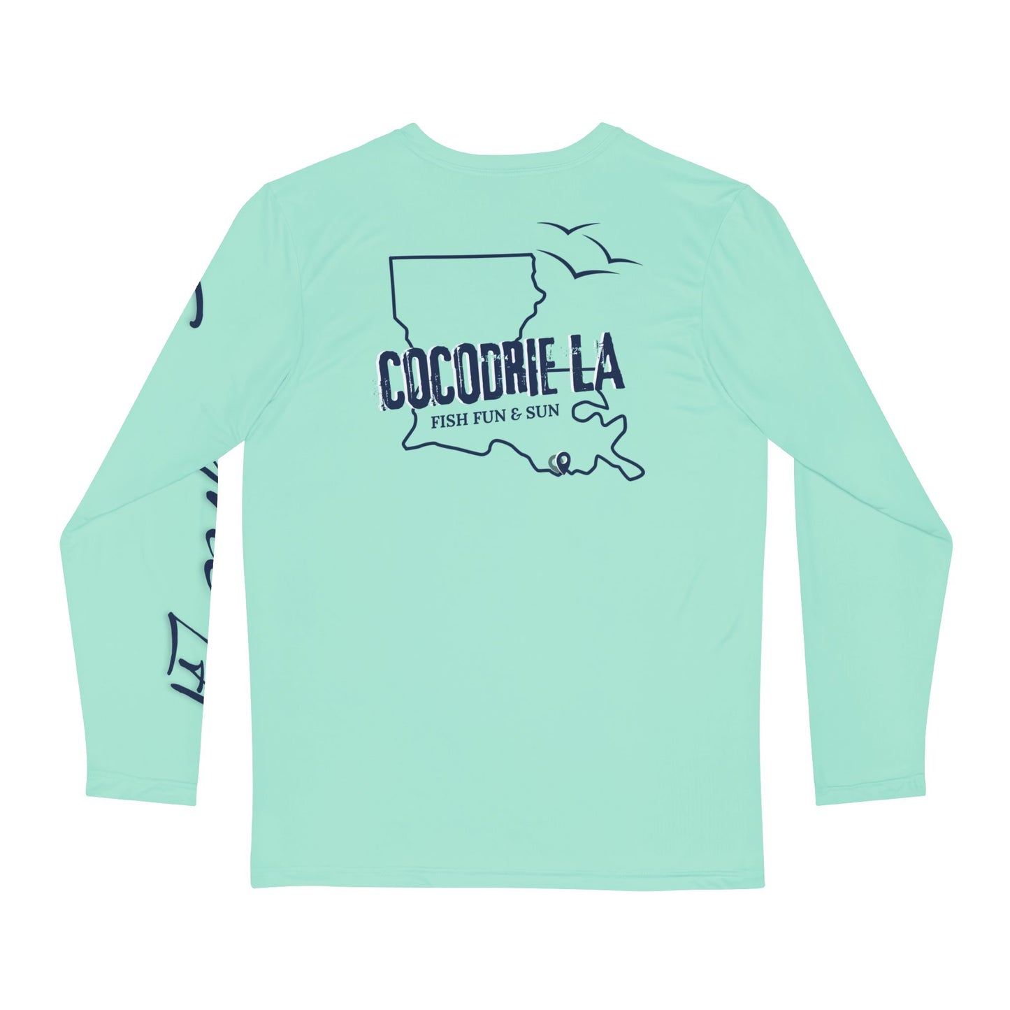 Long Sleeve Fishing Shirt - Seafoam Green - Navy Cocodrie LA Collection