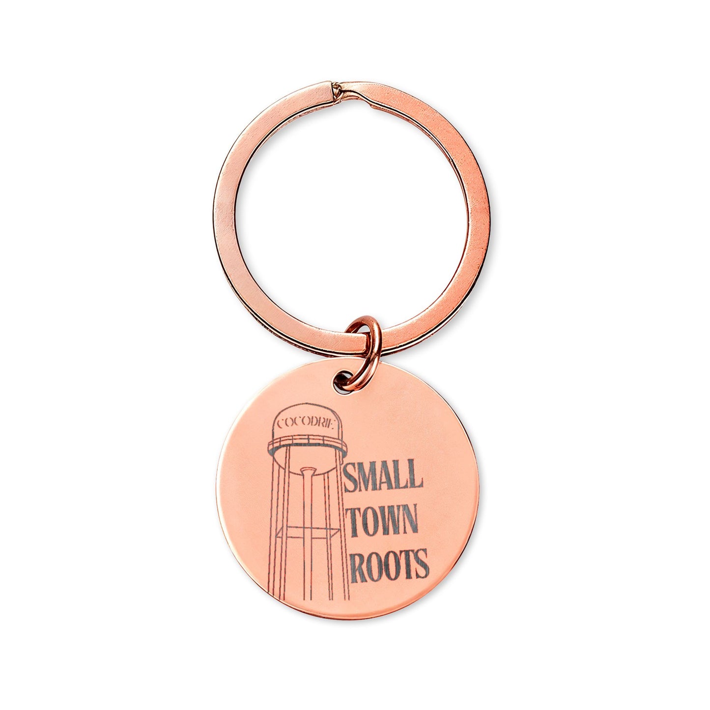 Engraved Stainless Steel Round Keychain — Small Town Roots