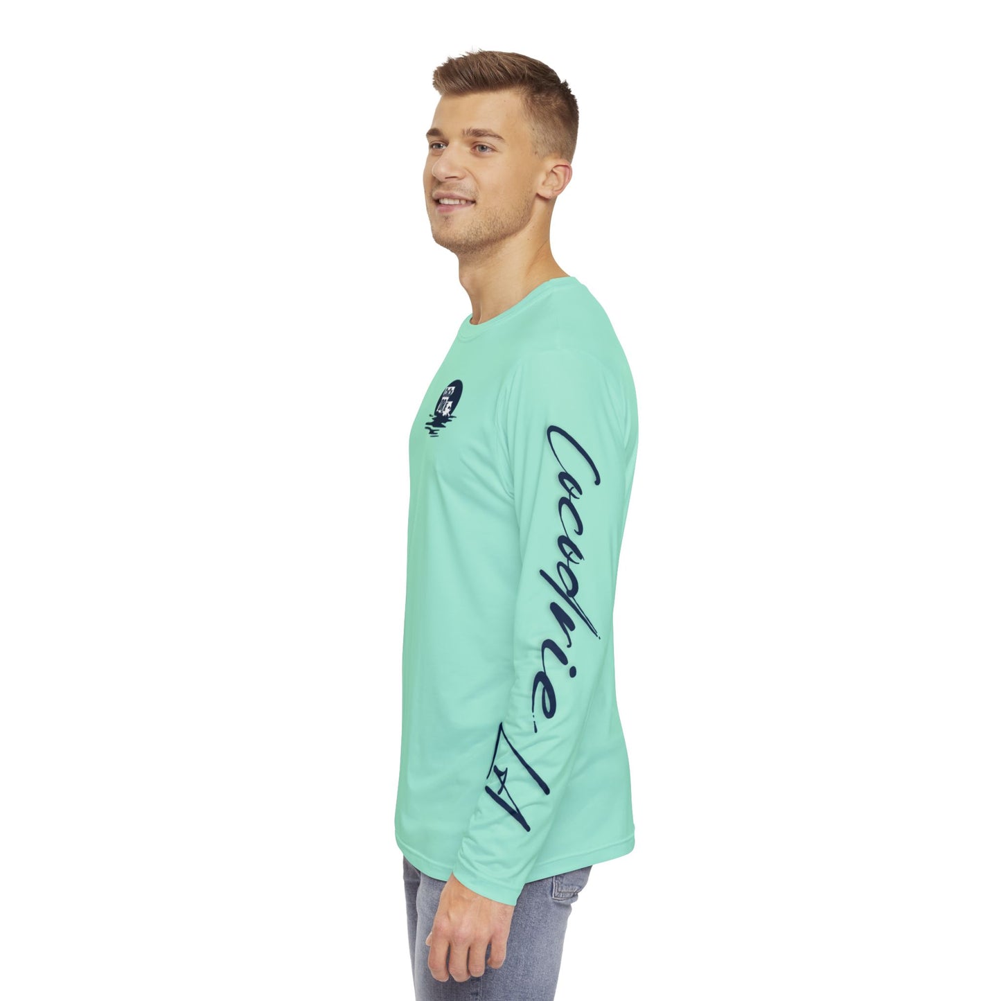 Long Sleeve Fishing Shirt - Seafoam Green - Navy Cocodrie LA Collection