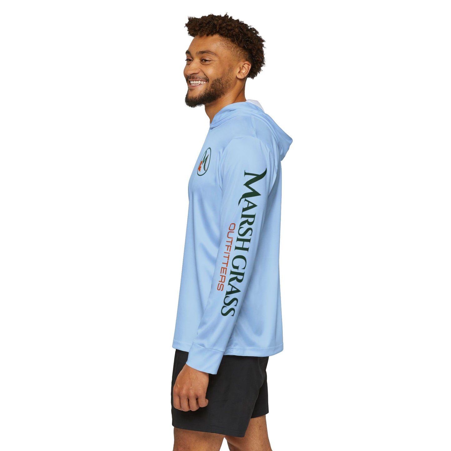 Hooded Long Sleeve Performance Shirt – Ice Blue - Marsh Grass Outfitters Collection