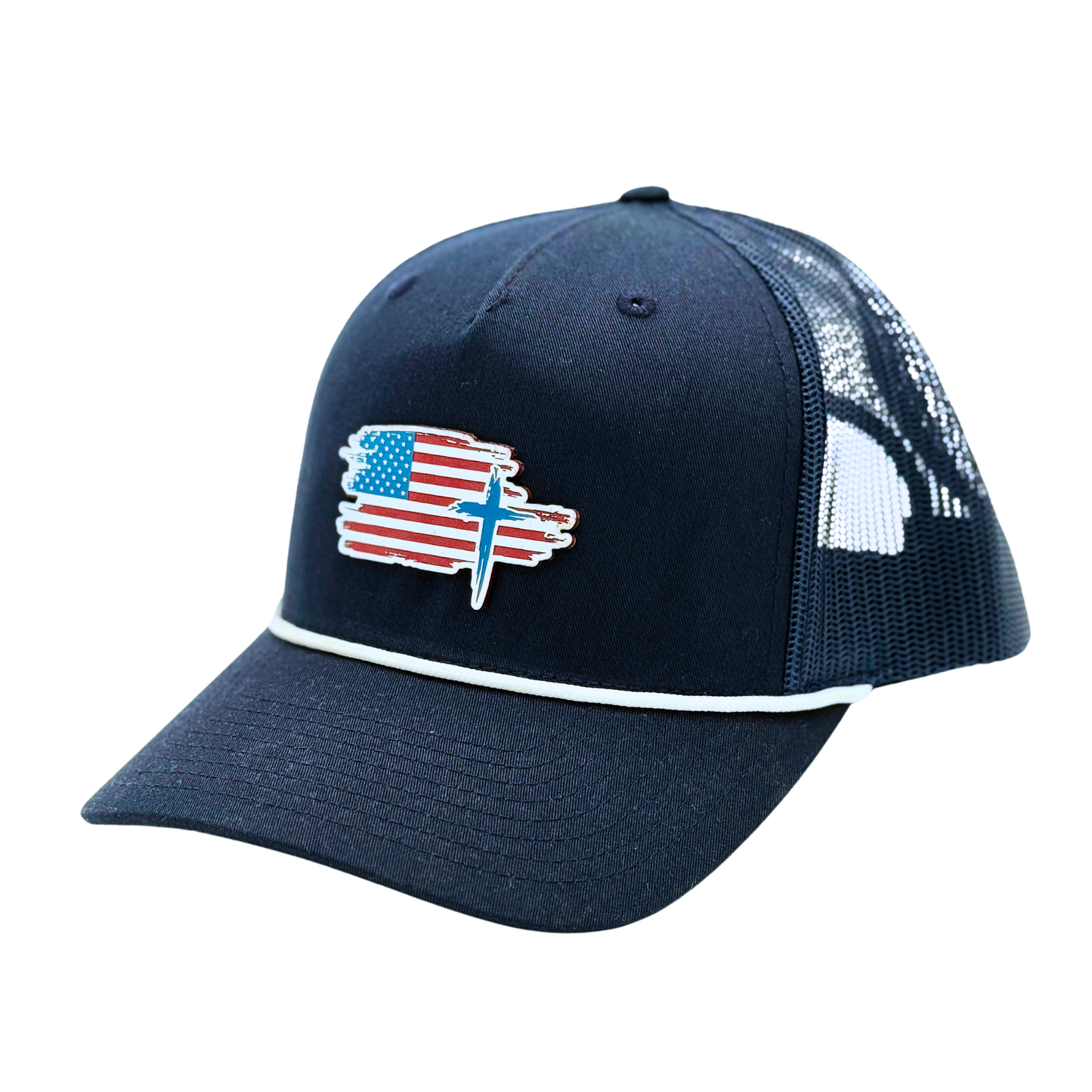 American Flag/Cross Rope Hat