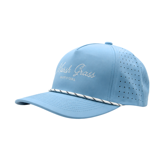 Embroidered Light Blue Rope Hat