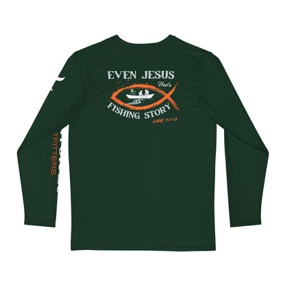 Luke 5:1-11 Long Sleeve Fishing Shirt - Hunter Green - Marsh GrassOutfitters Collection