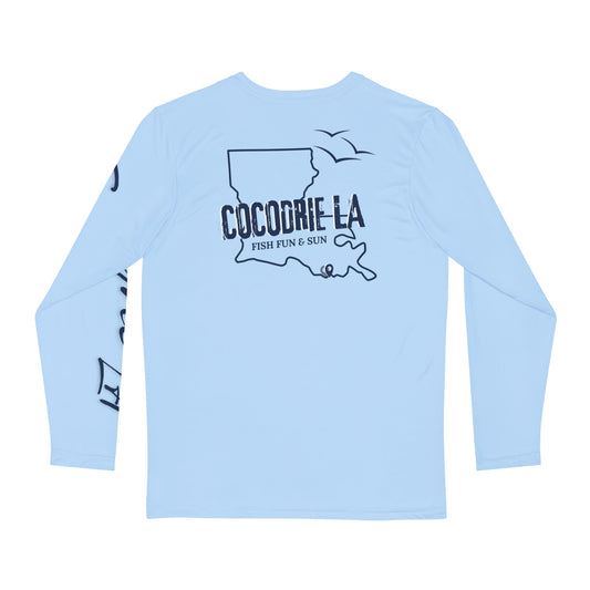 Long Sleeve Fishing Shirt - Ice Blue - Navy Cocodrie LA Collection