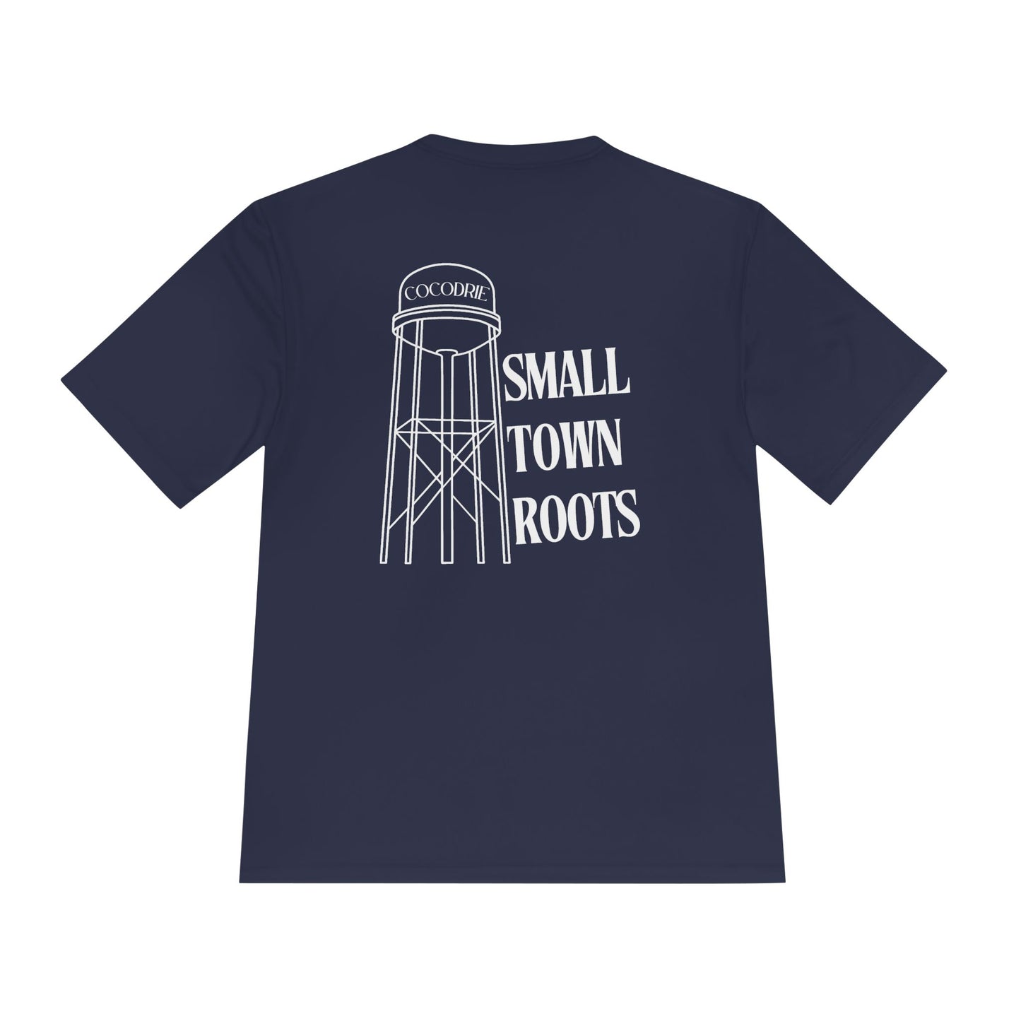 Navy Small Town Roots T-Shirt Moisture-Wicking Shirt