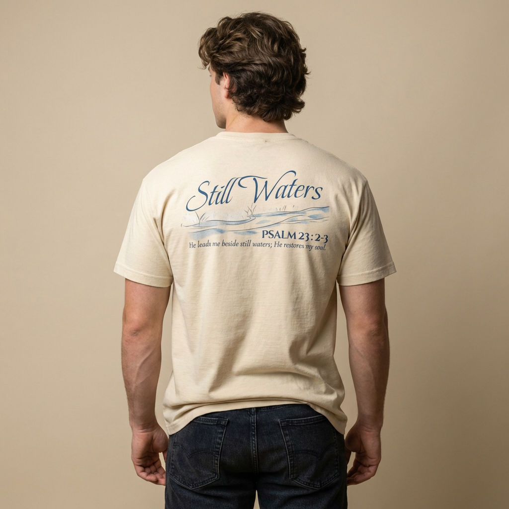 Still Waters T‑Shirt – Psalm 23:2-3