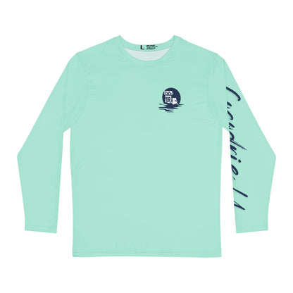 Long Sleeve Fishing Shirt  - Seafoam Green - Navy Cocodrie LA Collection