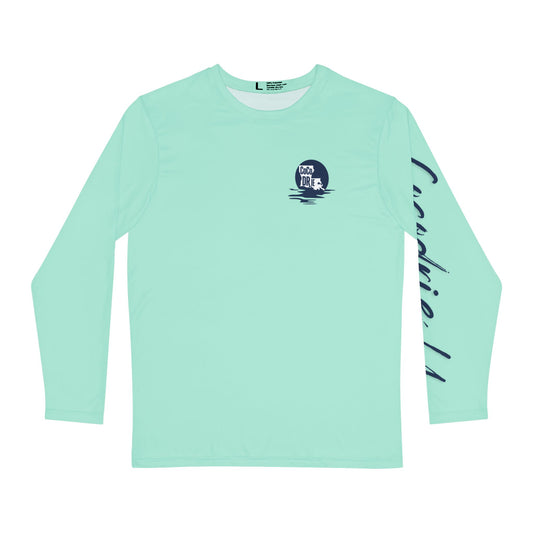 Long Sleeve Fishing Shirt  - Seafoam Green - Navy Cocodrie LA Collection
