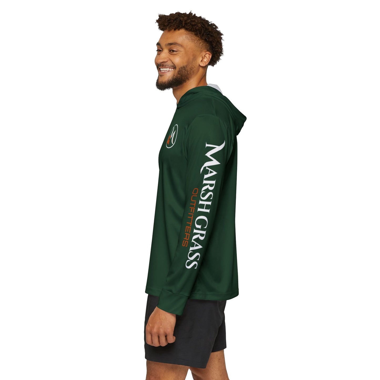 Luke 5:1-11 Hooded Long Sleeve Performance Shirt – Hunter Green - Marsh Grass Outfitters Collection