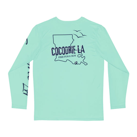 Long Sleeve Fishing Shirt  - Seafoam Green - Navy Cocodrie LA Collection