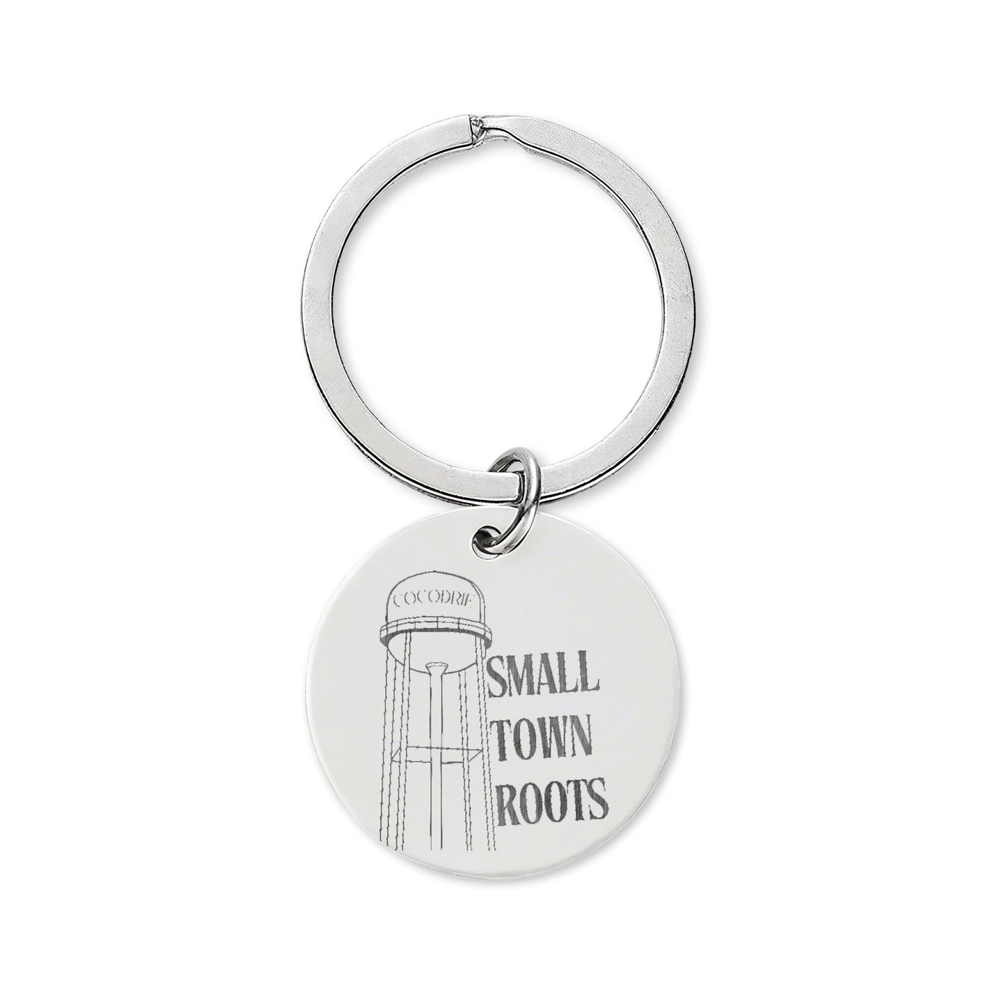 Engraved Stainless Steel Round Keychain — Small Town Roots