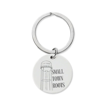 Engraved Stainless Steel Round Keychain — Small Town Roots