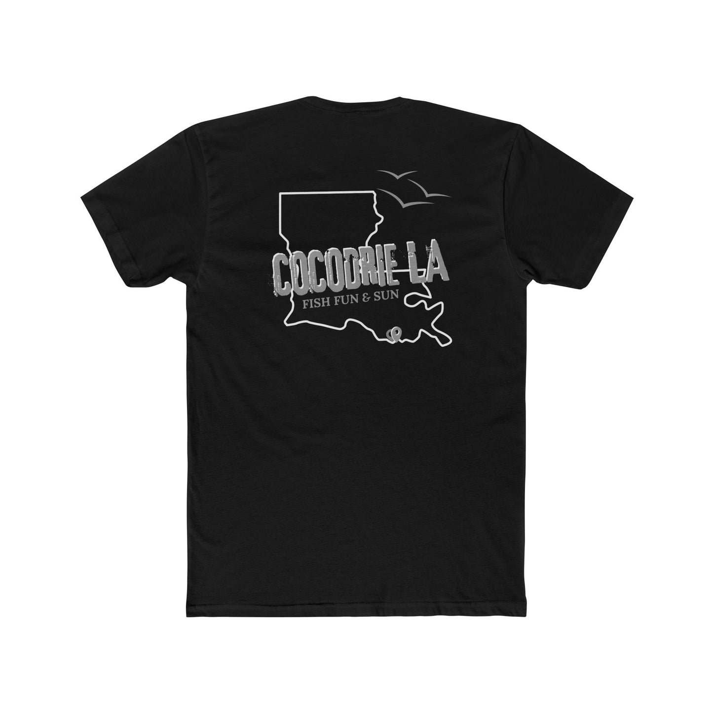 Cocodrie LA T-Shirt — Fish, Fun & Sun Louisiana Map T-Shirt