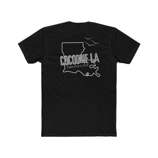 Cocodrie LA T-Shirt — Fish, Fun & Sun Louisiana Map T-Shirt
