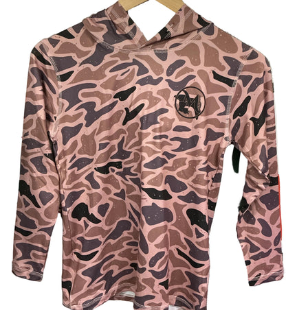 Youth Claystone Camo Hooded Lifestyle Shirt