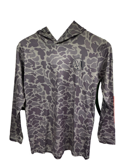 Youth Purple Camo Hooded Lifestyle Shirt