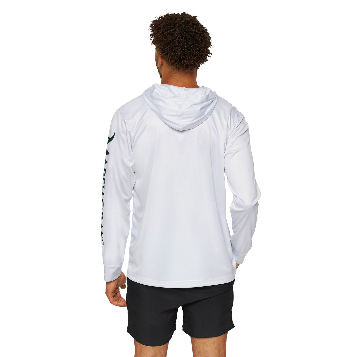 Hooded Long Sleeve Performance Shirt – White - Marsh Grass Outfitters Collection