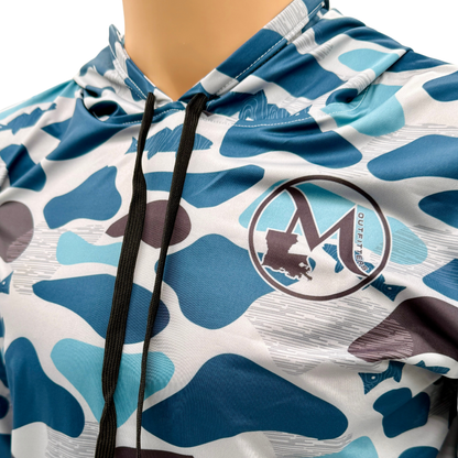 Blue Camo Hooded Performance Shirt