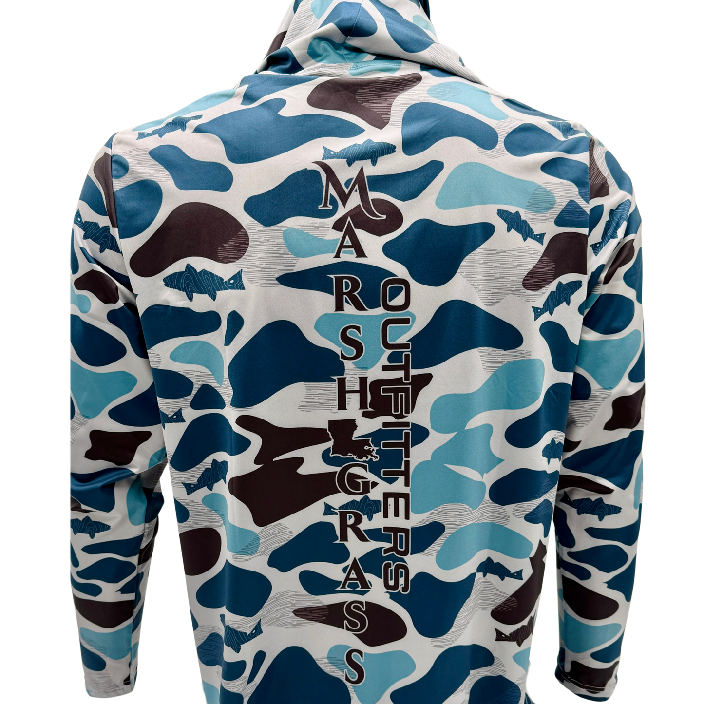 Blue Camo Hooded Performance Shirt