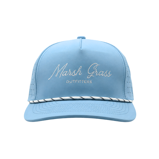 Embroidered Light Blue Rope Hat