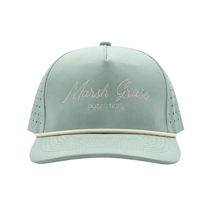 Embroidered Seafoam Green Rope Hat