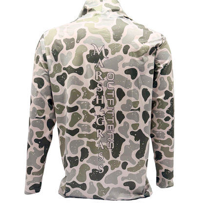 Green Camo Hooded Performance Longsleeve
