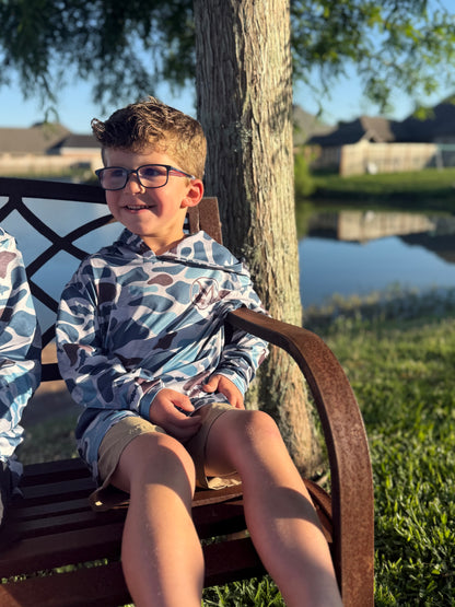 Youth Blue Camo Performance Shirts
