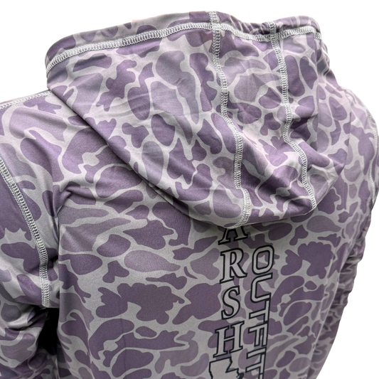 Youth Purple Camo Hooded Lifestyle Shirt