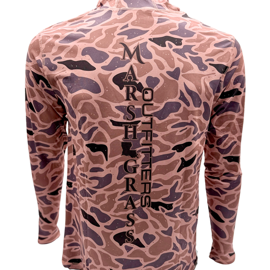Youth Claystone Camo Hooded Lifestyle Shirt